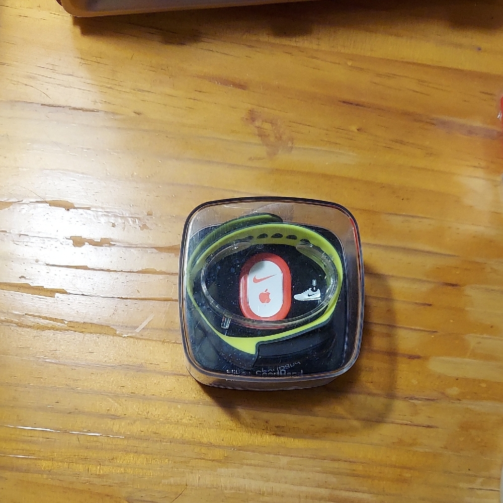 Nike Black and Green Fitness Tracker Band